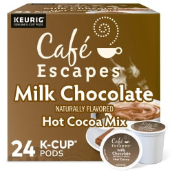 Cafe Escapes Milk Chocolate Hot Cocoa Single-Serve K-Cup, Box Of 24