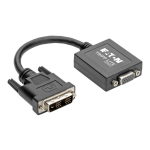 Tripp Lite 6in DVI-D to VGA Adapter Active Converter Cable 6in 1920x1200 - DVI/VGA for Video Device, Monitor, Projector - 6in - 1 x DVI-D (Single-Link) Male Digital Video - 1 x HD-15 Female VGA, 1 x Micro Type B Female USB - Black - 6in DVI/VGA Video Cabl