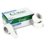 CURAD Paper Adhesive Tape, 1in x 10 yd., White, 12 Rolls Per Box, Case of 10 Boxes