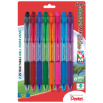 Pentel R.S.V.P. RT Retractable Ballpoint Pens, 1.0 mm, Medium Point, 59% Recycled, Assorted Barrels, Assorted Ink Colors, Pack Of 8