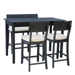 Linon Dixie 4-Piece Tavern Set, Beige/Dark Charcoal