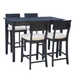 Linon Dixie 5-Piece Tavern Set, Beige/Dark Charcoal