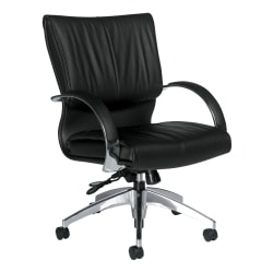 Boss Office Products High-Back Ergonomic LeatherPlus Bonded Leather Chair, Black