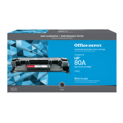 Office Depot Brand Remanufactured Black Toner Cartridge Replacement For HP 80A