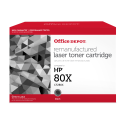 Office Depot Brand Remanufactured High-Yield Black Toner Cartridge Replacement For HP 80X, CF2880X