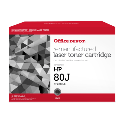 Office Depot Brand Remanufactured Black Toner Cartridge Replacement For HP 80J