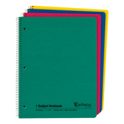 Office Depot Brand Stellar Poly Notebook, 8-1/2in x 11in, 3 Subject, College Ruled, 150 Sheets, Blue