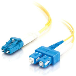 C2G 8m LC-SC 9/125 Duplex Single Mode OS2 Fiber Cable - Plenum CMP-Rated - Yellow - 26ft - Patch cable - LC single-mode (M) to SC single-mode (M) - 8 m - fiber optic - duplex - 9 / 125 micron - OS2 - plenum - yellow