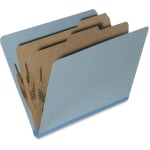 SKILCRAFT Pressboard Classification Folders, 30% Recycled, Light Blue (AbilityOne 7530-01-556-7915)