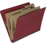 SKILCRAFT Pressboard Classification Folders, 30% Recycled, Dark Red (AbilityOne 7530-01-556-7917)