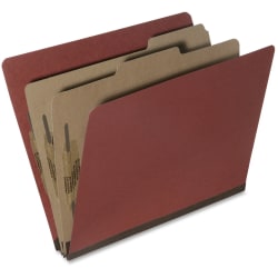 SKILCRAFT Pressboard Classification Folders, 30% Recycled, Earth Red (AbilityOne 7530-01-556-7912)