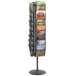 Safco Onyx 30-Pocket Mesh Rotating Literature Display, 65inH x 16inD, Black