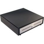 APG Cash Drawer Vasario 1616 Cash Drawer - 5 Bill x 5 Coin - Dual Media Slot, Stainless Steel - Black - USB - 4.3in H x 16.2in W x 16.3in D