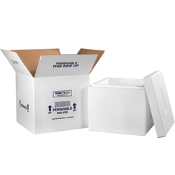 Partners Brand Insulated Shipping Kit, 15inH x 16 3/4inW x 16 3/4inD, White