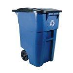 Rubbermaid Square Brute Big Wheel Container, 50 Gallons, Blue