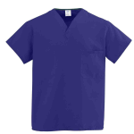 Medline ComfortEase Unisex 1-Pocket Reversible Scrub Top, XL, Purple