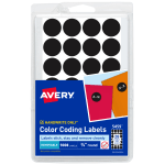 Avery Color-Coding Removable Labels, 5459, Round, 3/4 Inch Diameter, Black, Pack Of 1,008 Non-Printable Dot Stickers