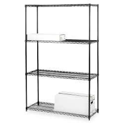 Honey-Can-Do Urban Steel Adjustable Storage Shelving Unit, 4-Tiers, 72inH x 18inW x 48inD, Black