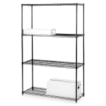 Lorell Industrial Wire Shelving Starter Unit, 36inW x 18inD, Black