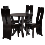 Baxton Studio Senan Dining Set, 29-15/16inH x 35-7/16inW x 35-7/16inD, Dark Brown/Espresso