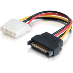 C2G 7.5in 15-pin Serial ATA Male to LP4 Female Power Cable - For Hard Drive - 6in Cord Length