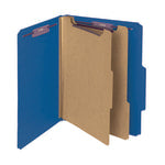 Smead Classification Folders, Pressboard With SafeSHIELD Fasteners, 2 Dividers, 2in Expansion, Letter Size, Dark Blue, Box Of 10