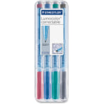 Lumocolor Correctable Marker Pens - Fine Marker Point - 0.6 mm Marker Point Size - Refillable - Assorted - Polypropylene Barrel - 4 / Set