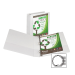 Samsill Earths Choice Insertable Vue 3-Ring Binder, 2in Round Rings, 63% Recycled, White