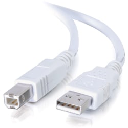 C2G 3.3ft USB to USB B Cable - USB A to USB B - USB 2.0 - White - M/M - Type A Male - Type B Male - 3ft - White