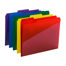 Smead Poly Folders With Slash Pocket, Letter Size, Assorted Colors, Pack Of 30