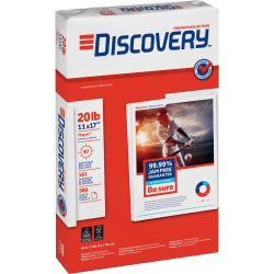 Discovery Premium Selection Multi-Use Paper, Ledger Size (11in x 17in), 20 Lb, Carton Of 2,500 Sheets