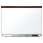 Quartet Prestige 2 DuraMax Porcelain Magnetic Dry-Erase Whiteboard, 72in x 48in, Wood Frame With Mahogany Finish