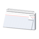 Office Depot Brand Spiral Ruled Index Cards, 3in x 5in, White, Pack Of 50