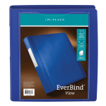 Office Depot Brand Everbind View 3-Ring Binder, 1 1/2in D-Rings, Blue