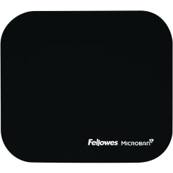 Fellowes Microban Mouse Pad - Black - 8in x 9in x 0.1in Dimension - Black - Rubber Base, Polyester Surface - Tear Resistant, Wear Resistant, Skid Proof - TAA Compliant