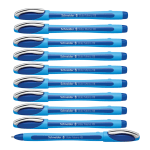 Schneider Slider Memo XB Ballpoint Pens, Box Of 10, Extra Broad Point, 1.4 mm, Light Blue Barrel, Blue Ink