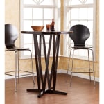 SEI Furniture Devon Bar Table, Round, Dark Espresso