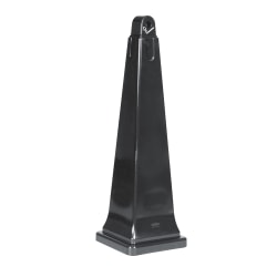 Rubbermaid GroundsKeeper Pyramid-Shaped Plastic/Steel Cigarette Waste Collector, 1 Gallon, 39 3/4in x 12 1/4in x 12 1/4in, Black