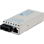 Omnitron miConverter 10/100 Ethernet Fiber Media Converter RJ45 SC Single-Mode 30km - 1 x 10/100BASE-TX, 1 x 100BASE-LX, USB Powered, Lifetime Warranty