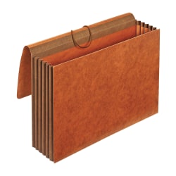 Office Depot Brand Heavy-Duty Expanding Wallets, 5-1/4in Expansion, Legal Size, Brown, Box Of 5