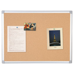 MasterVision Earth Cork Board, 36in x 48in, 80% Recycled, Aluminum Frame With Silver Finish