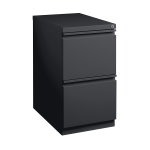 WorkPro 20inD Vertical 2-Drawer Letter-Size Mobile Pedestal File, Metal, Black