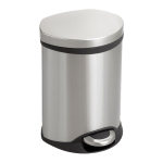 Safco Stainless Steel Step-On Medical Waste Receptacle, 1.5 Gallons, 11in x 9 1/2in x 8in, Stainless Steel