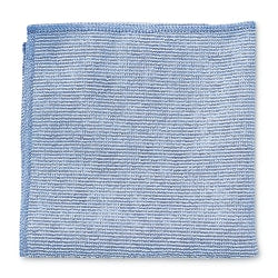 Rubbermaid Microfiber Cleaning Cloths, 16in x 16in, Blue, Pack Of 24