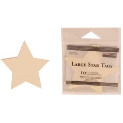 JAM Paper Gift Tags, 3in x 2 3/4in, Ivory Star, Pack Of 10