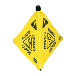 Rubbermaid 3-Sided Wet Floor Safety Cone, 30in x 21in x 21in, Yellow