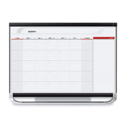 Quartet Prestige 2 Magnetic Monthly Calendar Whiteboard, 4ft x 3ft, Mahogany Frame