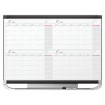 Quartet Prestige 2 Magnetic Four Month Calendar Board, 4ft x 3ft, Total Erase Surface - Monthly - 4 Month - Graphite, White - Steel - Marker Tray, Durable, Ghost Resistant, Stain Resistant, Magnetic, Maintenance Schedule, Mountable - TAA Compliant