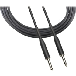 Audio-Technica 1/4in - 1/4in Phone Plug Instrument Cable. 10ft (3.0 m) Length - 10 ft 6.35mm Audio Cable for Audio Device, Microphone - First End: 1 x 6.35mm Audio - Male - Second End: 1 x 6.35mm Audio - Male - Shielding - Black