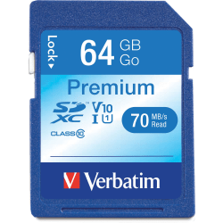 Verbatim Premium UHS-I Class 10 SDXC Memory Card, 64GB